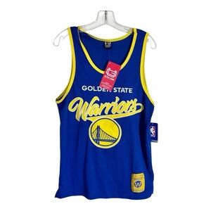 Golden State Warriors Blue and Yellow Tank Top M